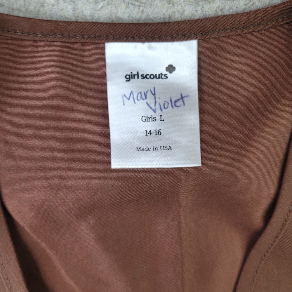 Vintage Girl Scout / Brownie Vest Sz L 1980's Patches USA Brown - Picture 3 of 9